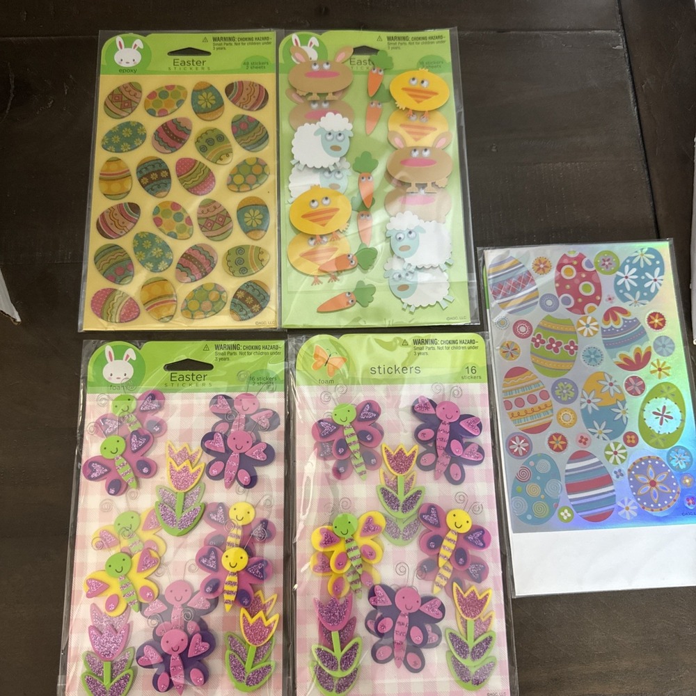 Stickety Doo Da FOAM  EasterButterfly and Flower American Greetings Stickers -5‎